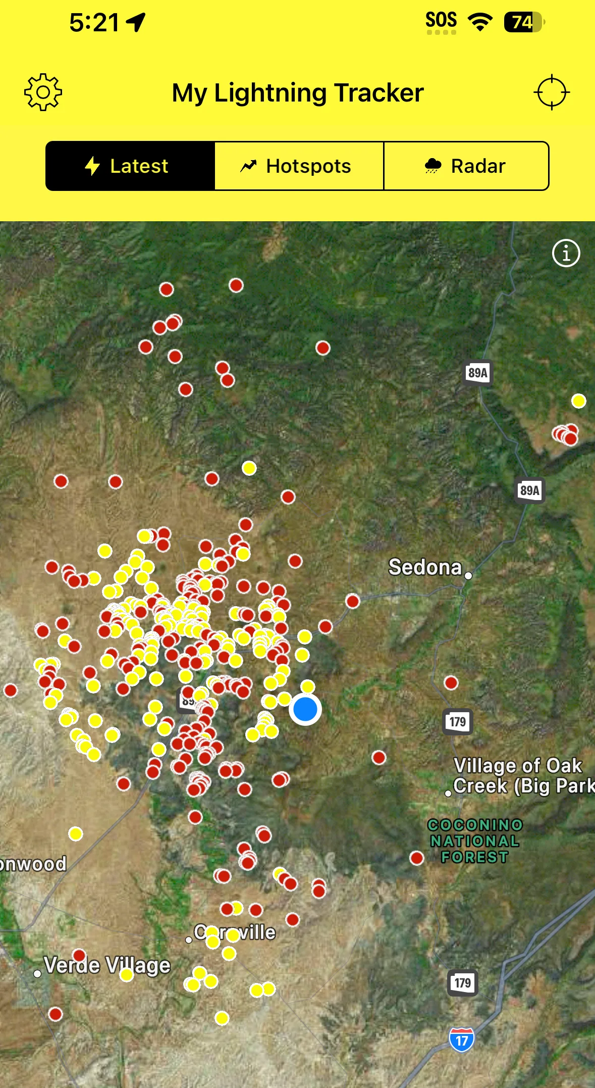 Lightning tracker - our new favourite app for these afternoon thunderstorms