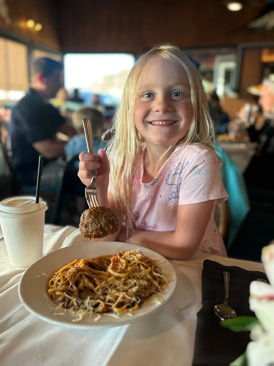The biggest meatball ever in this ‘kids’ meal