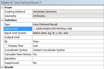 ANSYS Percentage Stress Error Formula
